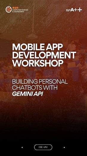 LPU School of Computer Science Engineering on Instagram: "Mobile App Development Workshop: Building Personal Chatbots with Gemini API! Students at CSE LPU explored REST APIs, JSON, and Retrofit, and hands-on integrated the Gemini API to create their own AI chatbots 🤖 The workshop wrapped up with an exciting hackathon, where participants showcased teamwork, problem-solving, and real coding skills 💻 A perfect blend of learning, innovation, and tech passion! Mobile App Development, Gemini API, RE