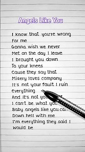 Angels Like You - Miley Cyrus Lyrics #shorts #song #lyrics #trending