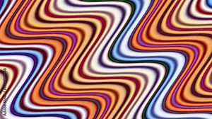 Trendy retro 1970s wavy pattern background with gently moving cutout shapes in vintage color tones. This simple abstract looping motion