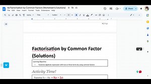 Factorisation by Common Factors worksheet & Solutions - Etsy UK
