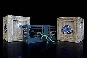 Dino Dream 1:5 Scale Compsognathus Cage Scene Statue Dinosaur Animal Model Collector Realistic Resin Figure Painted Decor Gift for Adult