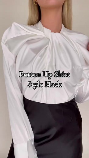 Our new favorite way to style a button up! 🤍 Perfect to wear from work to happy hour 🥂 #buttonupshirt #stylehack #fashionhack #workoutfitinspo | American Threads
