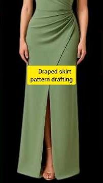 Easy draped skirt pattern drafting for beginners #shorts #shortsvideo #pattern #sewing #drapedskirt