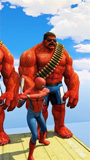 GTA 5 Epic Water Ragdolls Spiderman vs RED HULK TEAM Jumps/Fails Ep.438 #shorts