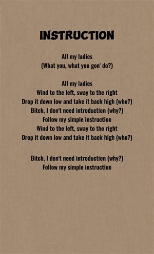 Instruction Song - Lyrics, Dance, and Music Pageant Full Lyrics