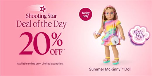 🌟TODAY ONLY🌟 20% off Summer™ Doll or Summer’s™ Treat Cart Online only. Restrictions apply. Expires November 15, 2024. https://american-girl.visitlink.me/8q1wjl | American Girl