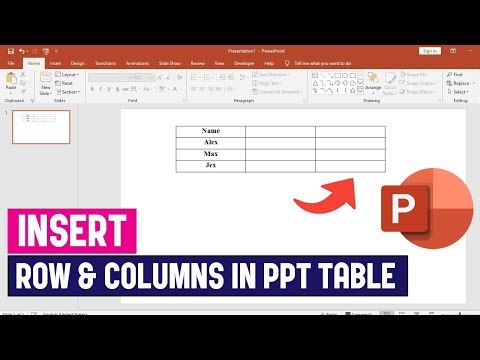 How to add Row and Columns in PowerPoint Table