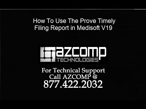 How To Use The Prove Timely Filing Report in Medisoft v19