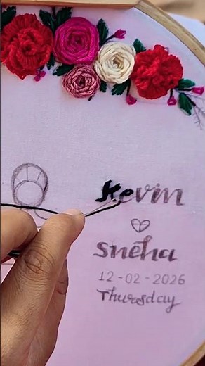 how to write name in embroidery hoop | hankey