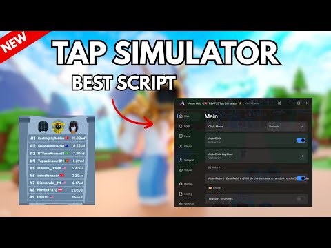*NEW* Tap Simulator Script - Fast Click, Auto Rebirth, Auto Hatch & More