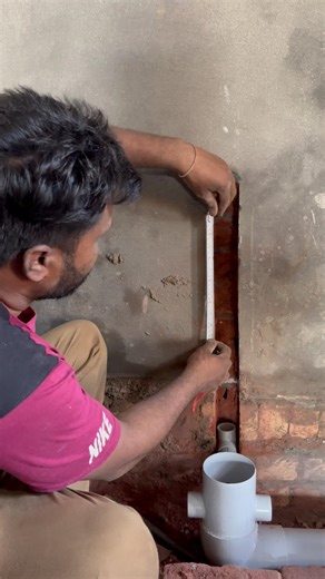 Washbasin half leg waste provision pipe in wall #viralvideo #construction #viral #shortsfeed #diy