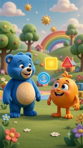 Learn Shapes with Poko & Lokko! 🔵🟨🔺 | Fun Learning for Kids #shorts