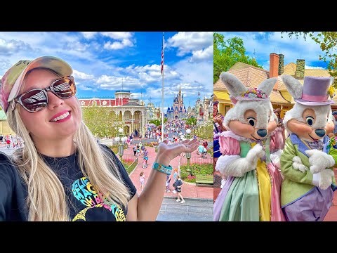 Magic Kingdom EASTER PARADE & Mr. & Mrs. Bunny! Magical Train Ride, Spring Crowds & Bayou Update!