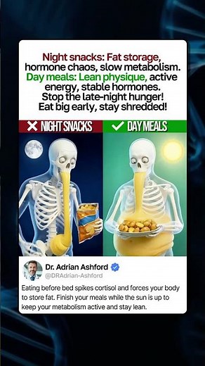 Night Snacks VS Day Meals | What Happens Inside Your Body #facts #health #diet #gym