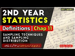 2nd year statistics important Definitions chap 11 ( Sampling Techniques and sampling Distribution )