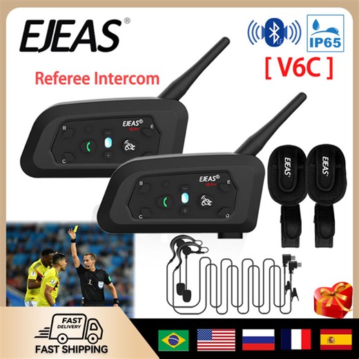 EJEAS V6C PRO+ Referee Intercom Headset 2 User 800M Communication Type-C Jack Bluetooth Intercom Headset Headphone Full Duplex | Lazada PH
