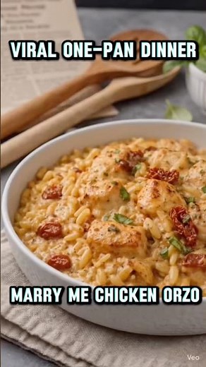 Easy 30-Minute Marry Me Chicken Orzo Recipe!One-Pan Creamy Chicken Dinner!#trending