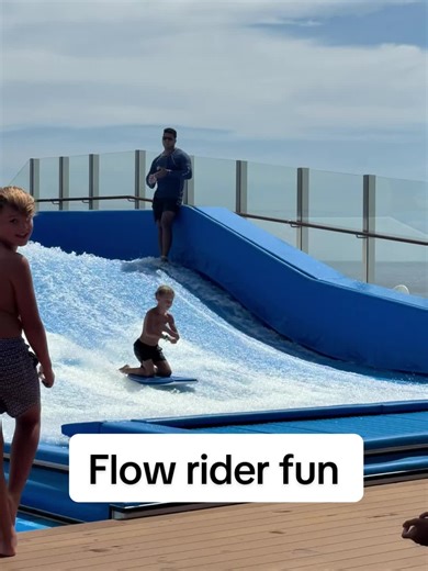 Flow rider fun 🌊 #flowrider #cruise #vacation #boys #fun