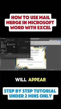 How to Use Mail Merge in Microsoft Word with Excel #mailmerge #msword #exceltips