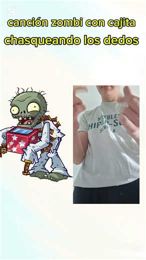 canción zombi con cajita, chasqueando los dedos #pvz #divertido