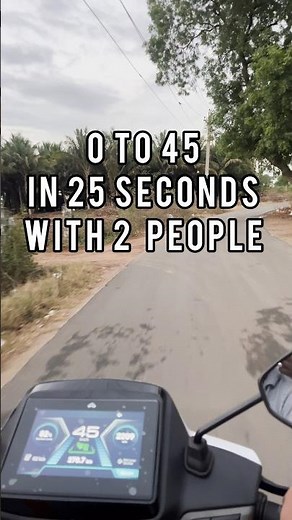 ampere nexus Eco mode 0 to 45 speed test with 2 people! #ev #evscooty #ampere #nexus #speedtest