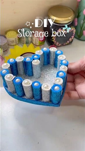 DIY storage box with cardboard 💙✨🫶🏻 #fypシ #diy #craft #shorts #shortsviral #handmade