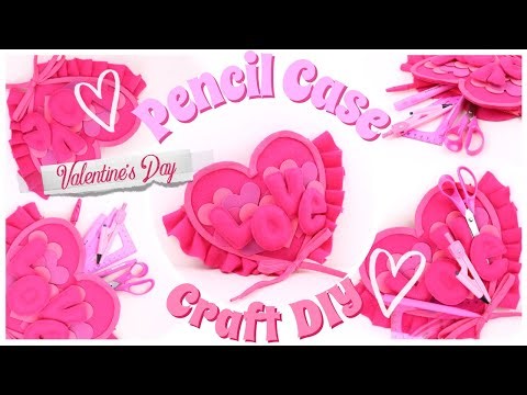 DIY Valentine’s Day Heart Pencil Case 💕 | Cute School Supplies Craft