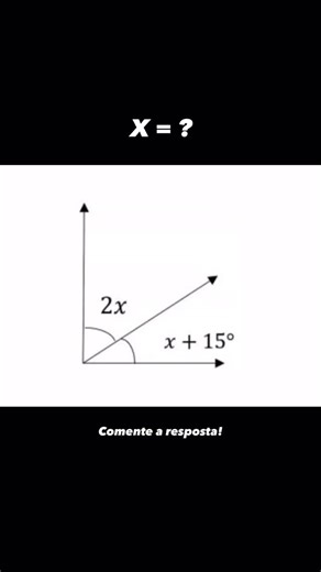 Matemática Todo Dia on Instagram: "Você consegue resolver essa questão sobre ângulos? Se sim, coloque a resposta nos comentários! Gostou do conteúdo? Siga para mais vídeos como este. #matematica #math #mathproblems #triangle #geometria"