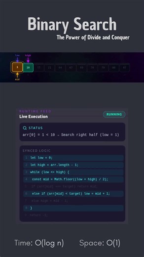 Binary Search #algorithms #algorithmvisualization #binarysearch