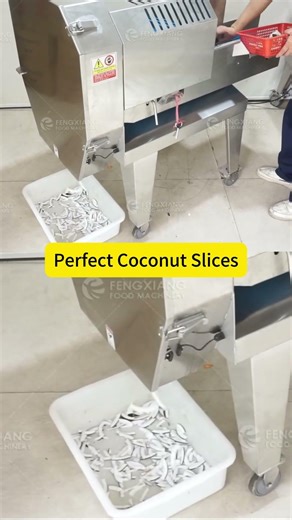 Coconut Slicing & Strip Cutting Machine: Perfect Hand-Cut Effect!#coconut #machine #coconutmachine