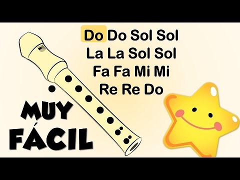 ⭐ Estrellita Donde Estás ⭐ simplificada, Tutorial con animación para flauta dulce, canción fácil