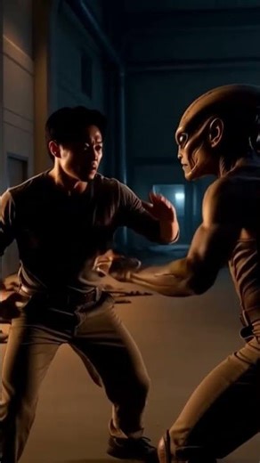 Man fighting alien 😱