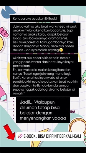 E-Book modul Belajar anak 5-7 thn bisa langsung klik link yang ada di bio aku yaaa . Memudahkan dalam membantu belajar anak Semoga bermanfaat💕 . #ebook #modulbelajaranak #ebookmurah #moods