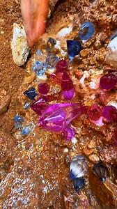 Look at these beautiful crystals emerging from the earth! Have you ever tried gem mining or panning? What's the most exciting treasure you've ever uncovered? Share your stories below! 👇 #GemMining #CrystalHunting #Gemstones #Rockhounding #HiddenTreasures #Prospecting | SocialSphere Central