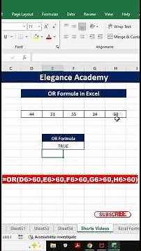 How to use OR Formula in Excel🔥 #excel #msexcel #eleganceacademy #excelformula #orformula