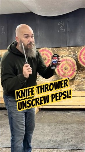 World champion knife thrower taking a ‪@Pepsi‬ Max to the MAX