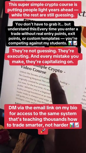 This super simple crypto course is putting people light years ahead — while the rest are still guessing. You don’t have to grab it… but understand this:Every time you enter a trade without real entry points, exit points, or custom templates — you’re competing against my students. They’re not guessing. They’re executing. And every mistake you make, they’re capitalizing on. DM via the email link on my bio for access to the same system that’s teaching thousands how to trade smarter, not harder#lear