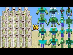 Iron Golem Army vs All Zombie | GOLEM FAMILY DEATHRUN EVERY ZOMBIE BOSS