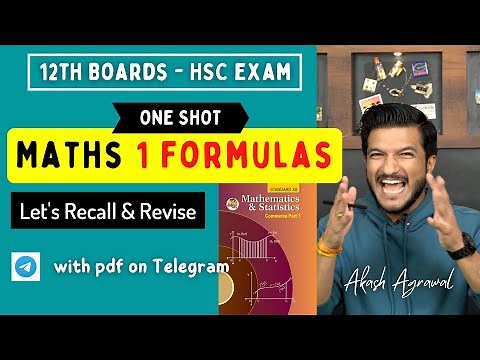 Maths 1 Formulas One Shot | HSC Commerce 2023 | 12th Board Exam 2023 | Akash Agrawal