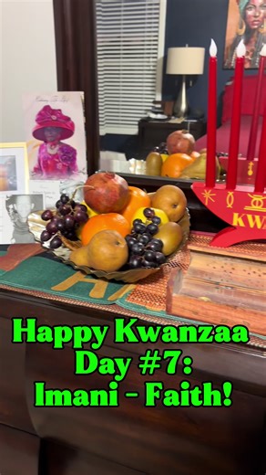 Kwanzaa Day 7 — Imani (Faith) 🕯️ Imani calls us to believe — in ourselves, in our people, and in the future we are still shaping. Faith is not blind; it is rooted in remembrance, resilience, and ancestral wisdom. As we close Kwanzaa, may our faith steady us, guide us, and remind us that we come from strength and possibility. #Imani #KwanzaaDay7 #AncestralFaith #BlackLegacy #theoasissanctuary