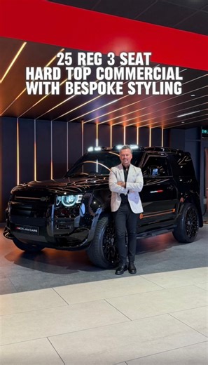 Hard Top Commercial with Full Bespoke Conversion Massive Specification 💥 2025 25 Land Rover Defender 90 3.0 D250 X-Dynamic SE Hard Top Commercial (3 Seat) ( VAT) Live Priced at £64,990 - Please Note: This Defender has been privately owned and is not subject to VAT. - Contact Richard on 07827916137 or Business WhatsApp us on 07724101010 📲 Santorini Black Metallic paired with Bespoke URBAN Exterior Styling, Extended Gloss Black Bodystyling, Carbon Effect Interior Trims, 23” Gloss Black Alloys, G