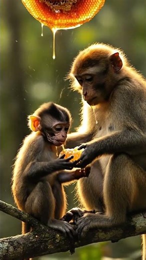 A Beautiful Monkey Family Journey Through the Forest 🍃🐒