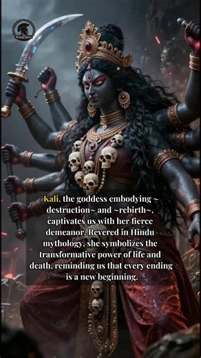 Discover the Dual Nature of Kali: Destruction and Rebirth! -- Kali stands as one of the most powerful and misunderstood figures in Hindu mythology. Embodying both ~destruction~ and ~rebirth~, she represents the force that dissolves illusion, ego, and decay to make space for renewal. Her fierce appearance is not cruelty, but truth—life’s raw cycle of death and creation. Kali reminds us that transformation is rarely gentle, yet always necessary. Through her, destruction becomes sacred, and every e