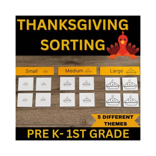Thanksgiving Size Sorting Activity | Fall Sorting Center for Preschool & Kinderg