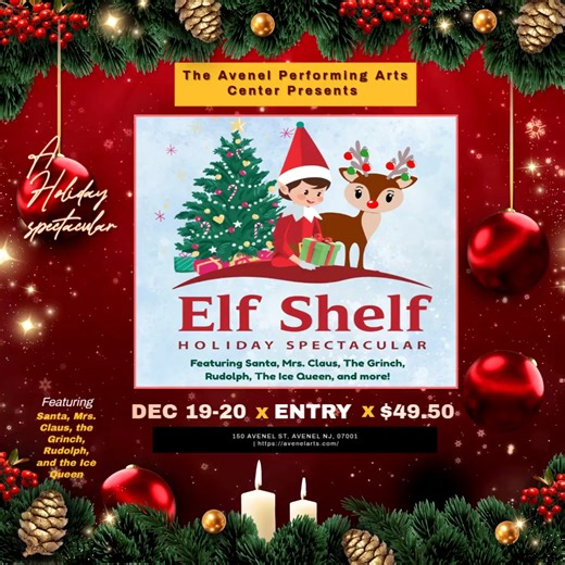 96 reactions · 17 shares | Join us for the Elf Shelf Holiday Spectacular, featuring Santa, Mrs. Claus, the Grinch, Rudolph, and the Ice Queen! Enjoy your favorite holiday songs that will have you rocking around the Christmas tree... The Holidays are right around the corner, get your tickets before they're all gone! https://avenelarts.com/shows/elf-shelf-holiday-spectacular/ December 19, 2025 10:00 am December 20, 2025 2:00 pm | Avenel Performing Arts Center | Facebook