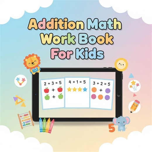 Addition Math Workbook for Kids: Fun Sums Practice (digital PDF) - Etsy