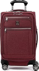 Travelpro Platinum Elite Softside Expandable Carry on Luggage, 8 Wheel Spinner Suitcase, USB Port, Suiter, Men and Women, Bordeaux Red, Carry On 21-Inch