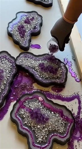 We Built an AMETHYST GEODE Floor (Full Process) 💎 #shorts #epoxy #timelapse#DIY #renovation #asmr