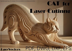 Laser Cut 3D Cat Puzzle, 3D Cat Model Kit – Easy-to-assemble Laser Cut Design, Laser Cut Cardboard Cat, Handmade Cardboard Cat Sculpture - Etsy UK