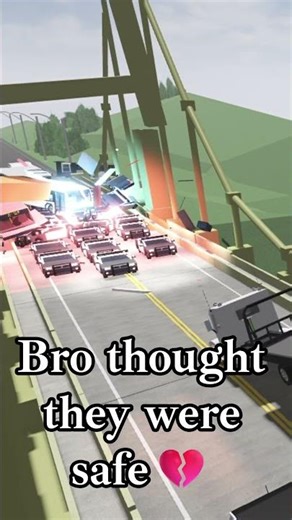 Bro thought they were safe on the bridge #roblox #carcrash #robloxcarcrash #robloxfunny